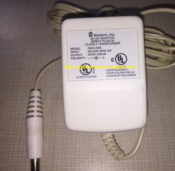 NEW WEITECH INC SA35-39A AC ADAPTER POWER SUPPLY NEW WEITECH INC SA35-39A AC ADAPTER POWER SUPPLY