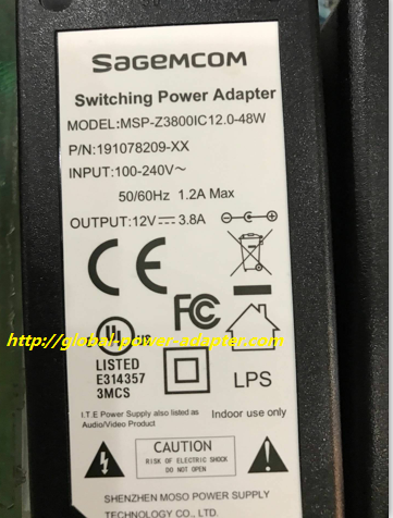 NEW SaGeMCOM 19107209-XX FOR MSP-Z3800IC 12.0-48W SWITCHING POWERT AC DC ADAPTER SUPPLY! NEW SaGeMCOM 19107209-XX FOR MSP-Z3800IC 12.0-48W SWITCHING POWERT AC DC ADAPTER SUPPLY!
