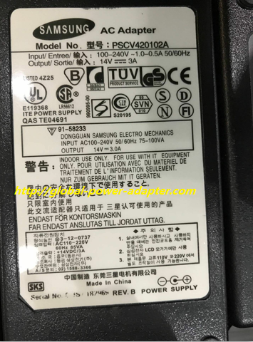 NEW SAMSUNG PSCV420102A SWITCHING POWERT AC DC ADAPTER SUPPLY! NEW SAMSUNG PSCV420102A SWITCHING POWERT AC DC ADAPTER SUPPLY!