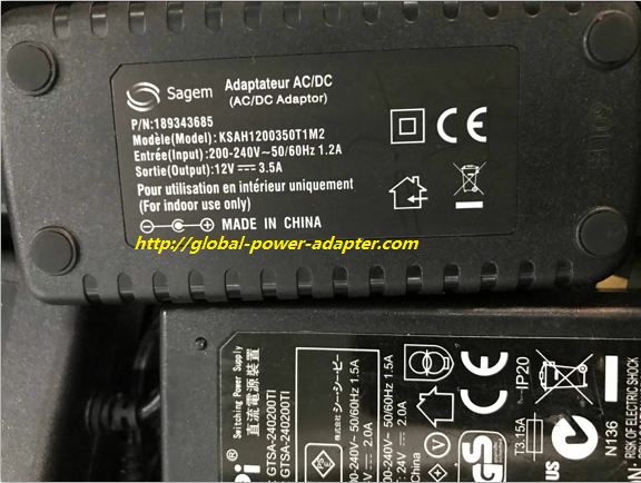 Brand NEW Sagem KSAH1200350T1M2 FOR 189343685 SWITCHING POWERT AC DC ADAPTER SUPPLY! Brand NEW Sagem KSAH1200350T1M2 FOR 189343685 SWITCHING POWERT AC DC ADAPTER SUPPLY!